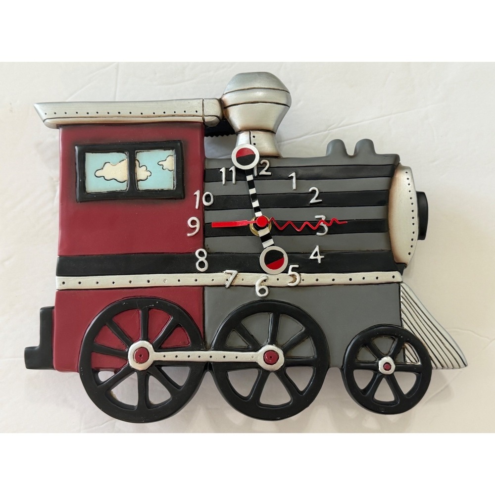 Allen Designs Studio Steam Engine‎ Train Locomotive Wall Clock No Pendulum